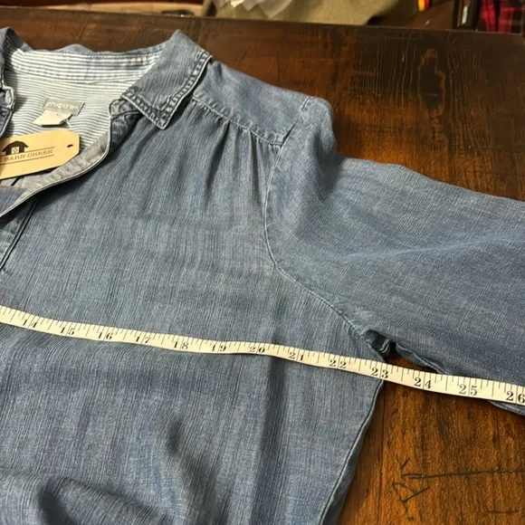 CHICO’S SHIRTDRESS WITH ROLL-UP SLEEVES AND POCKETS ON BOTH SIDES! PERFECT L - Picture 12 of 13